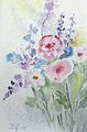 <b>Sommerblumen</b><br> Technik: Aquarell<br> Format: 24 x 31 cm<br>Handgemalt