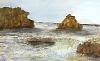 <b>Bretagne</b><br>Technik: Aquarell<br>Maße: 40 x 30 cm<br>Handgemalt