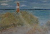 <b>Düne und Leuchtturm</b><br>Technik: Pastell<br>Format: 40 x 50 cm<br>Original