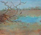 <b>Wasserloch</b><br> Technik: Pastell<br> Format: 30 x 30 cm<br>Handgemalt