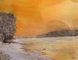 <b>Wintertag am See</b><br>Technik: Pastell<br>Maße: 50 x 40 cm<br>Original