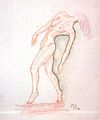 <b>Tanzender Akt</b><br> Mischtechnik Zeichnung/Aquarell<br>Format: 30 x 40 cm<br> Handgemalt